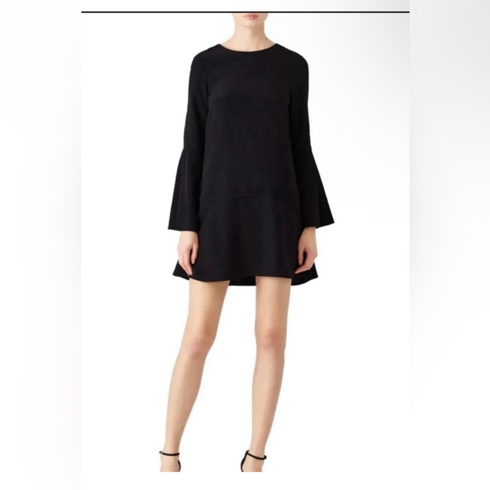 Tibi Silk mini dress with open flared sleeves